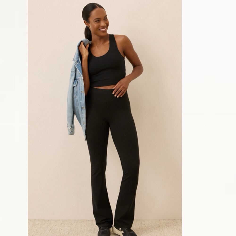 NWT Pact Organic Cotton On the Go-To Bootcut Legging Pants Black Size Large